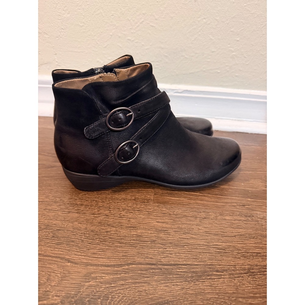 Dansko Womens Ankle Boots 39 Black Leather Buckle Zip Comfort - Picture 6 of 9